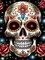 5D Diamond Painting Rose Skeleton Full Drill Paint with Diamond Art Kits for Adults, DIY Skull Flower Painting by Number Kits Cross Stitch Rhinestone Wall Home Decor 30x40cm (12"x16")